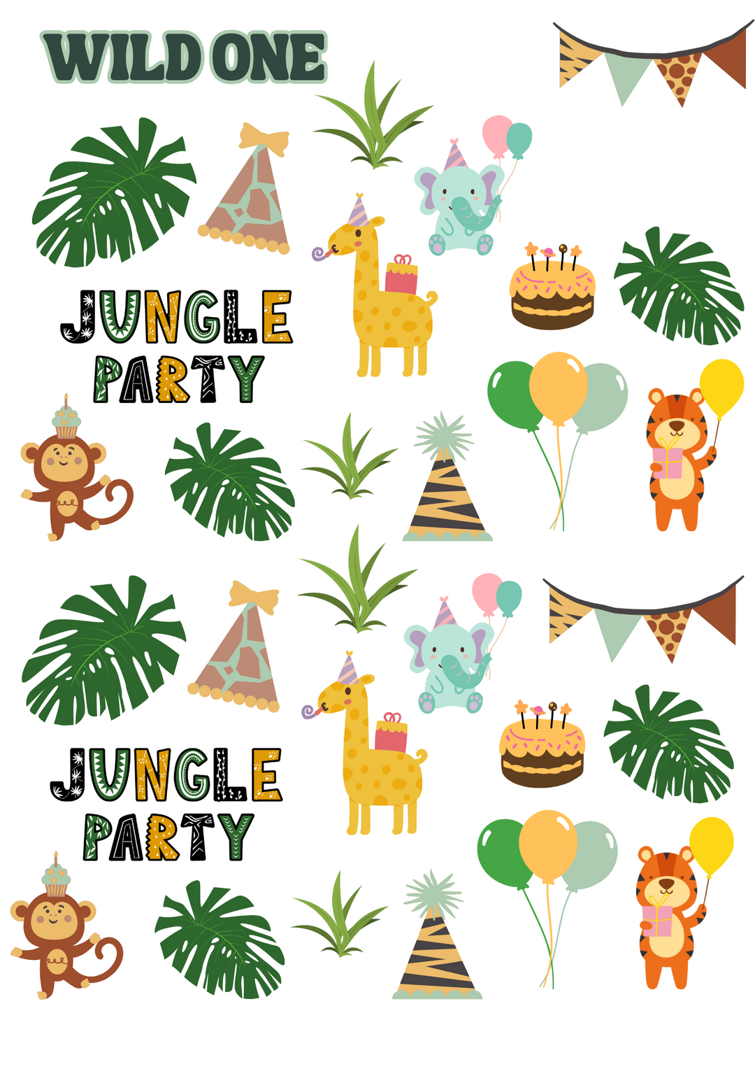 8X5 Wild One theme sticker sheet (2 sheets)