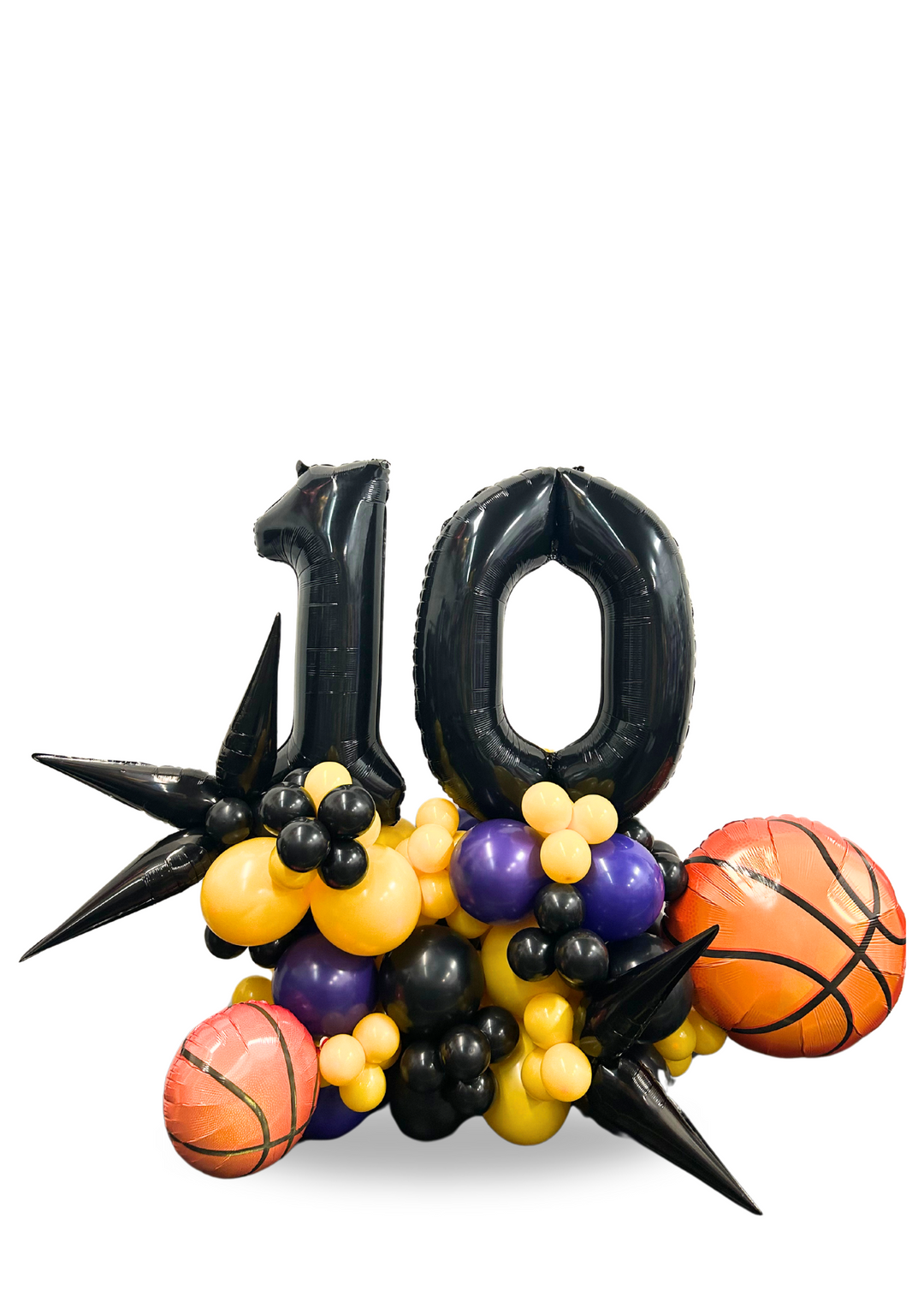 Basketball net birthday stand with TWO numbers