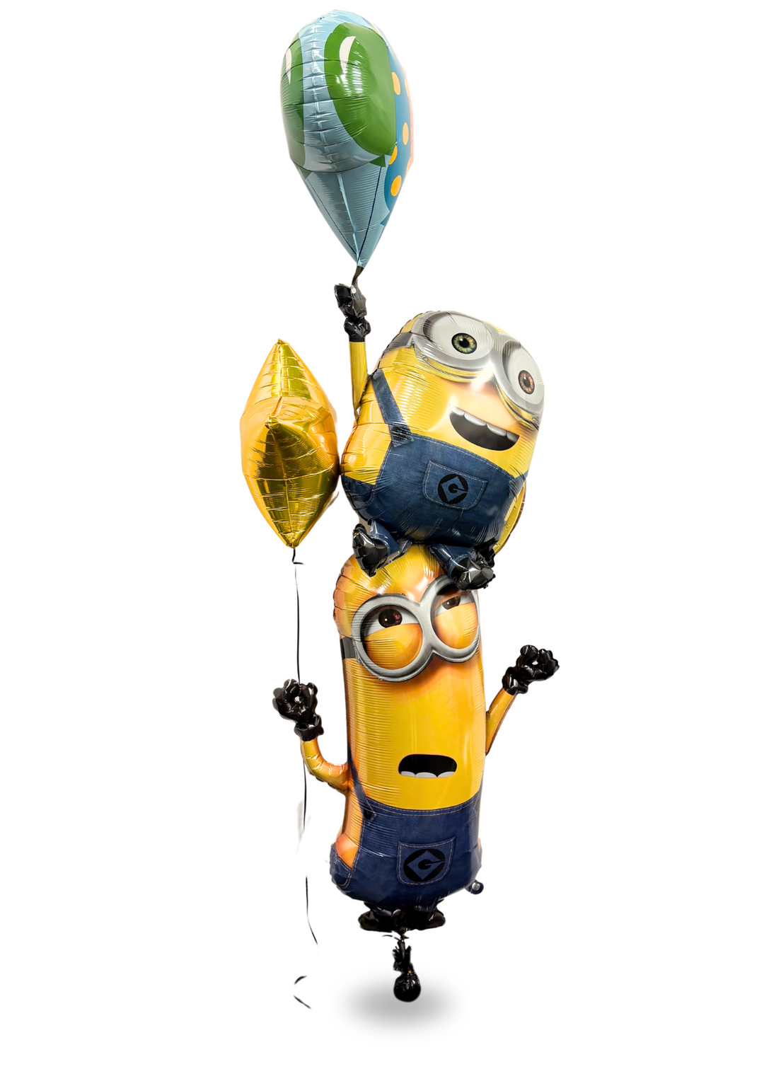 Minions holding balloons