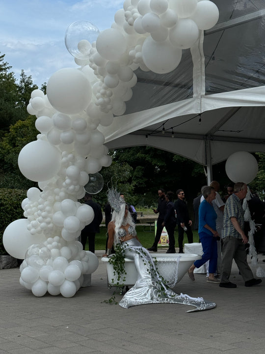 White Party Balloon Install