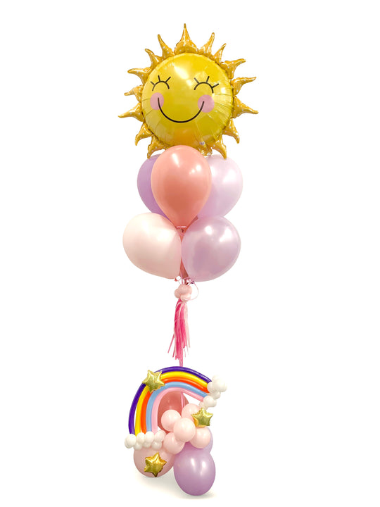 Sun balloon with Rainbow bubble cluster