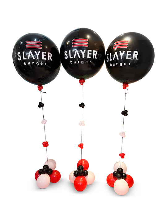 Custom 36" Balloons with bubble cluster weights and tassles