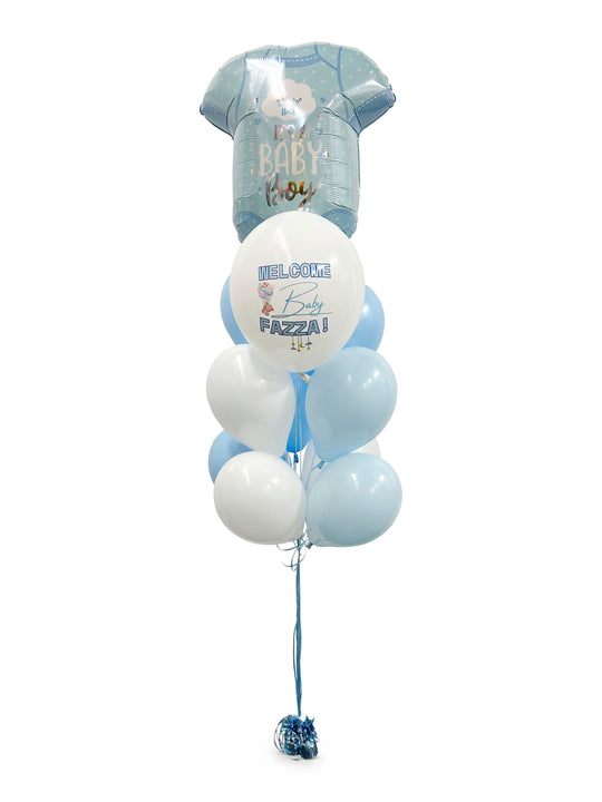 Baby Boy Onesie Balloons Bouquet  ( Custom message optional)