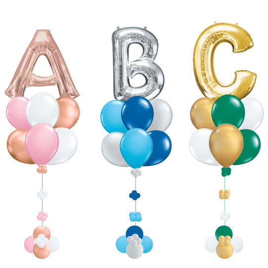 LETTER BALLOON BOUQUET WITH BUBBLE CLUSTER WEIGHT (qty 1)