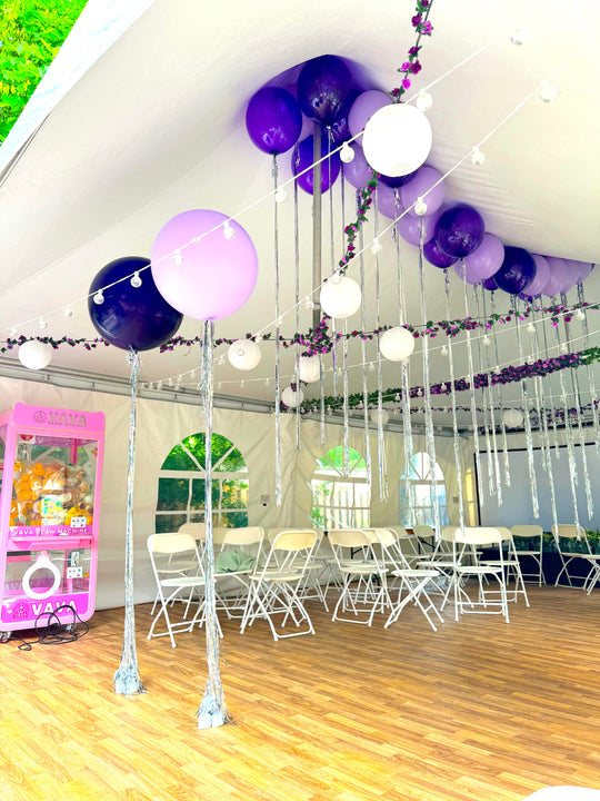 Tinsel Tent Balloons Install