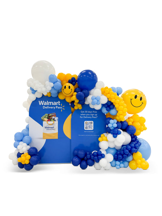 Wal-Mart Install (Custom full panel walls and 30ft of Balloon Garland)(call for pricing)