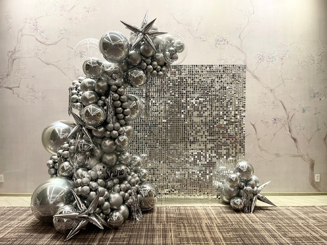 SILVER Shimmer Wall Backdrop (+$200 Installation Fee)