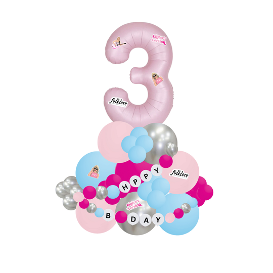 Taylor Swift Number Air filled Balloon stand with custom friendship Bracelet