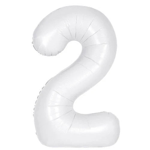 Matte Powder White Foil Numbers 34"