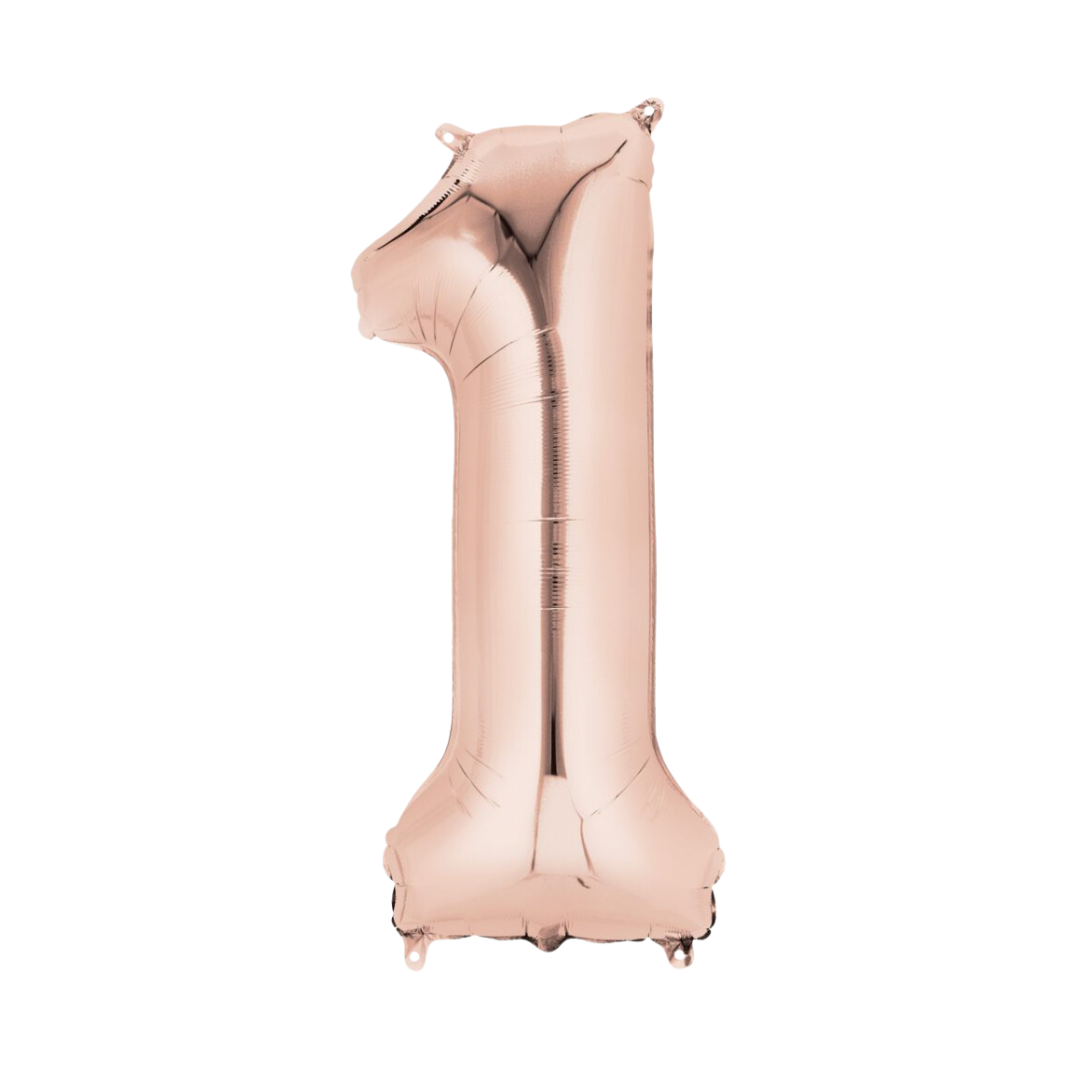 (Uninflate) Anagram Rose gold 34" Number Balloon