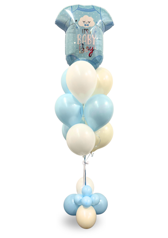 Baby Boy Onesie Balloons Bouquet  ( Custom message optional)