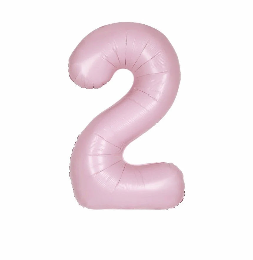 Matte Powder Pink Foil Numbers 34"