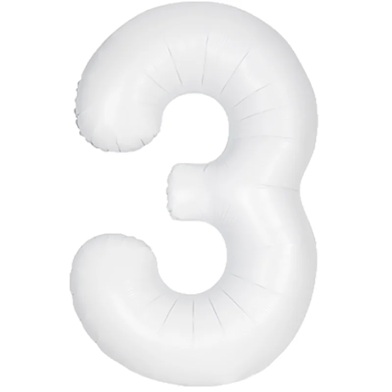 Matte Powder White Foil Numbers 34"